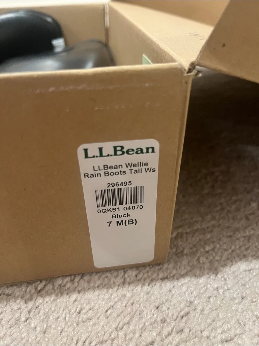 L.L. Bean Women’s Black Tall Rain Boots
